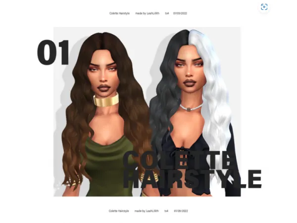 Alpha Colette Hairstyle Clayfied Version by simsfinds - The Sims 4 Custom Content