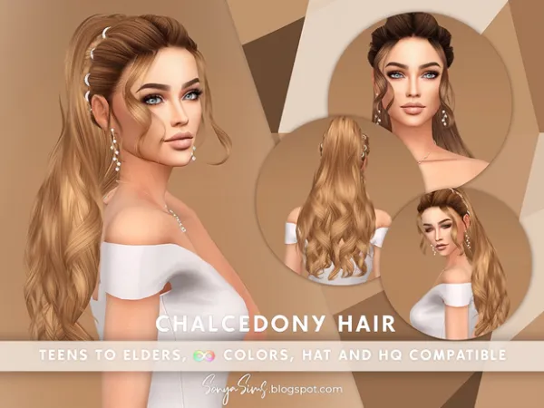 Alpha Chalcedony hair by simsfinds - The Sims 4 Custom Content