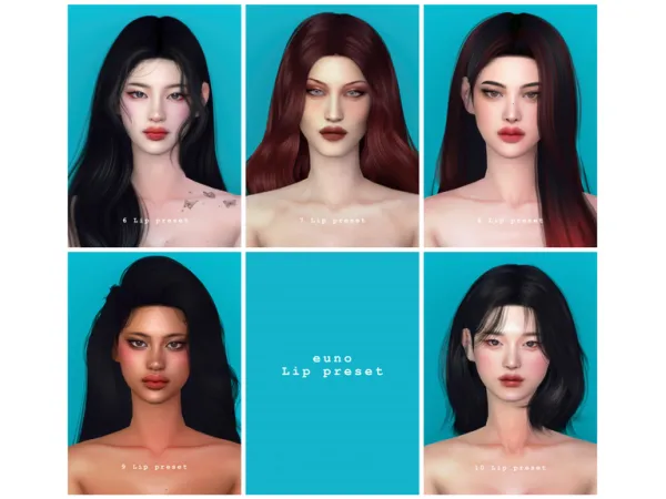 Alpha Lip preset 6 10 by euno sims - The Sims 4 Custom Content