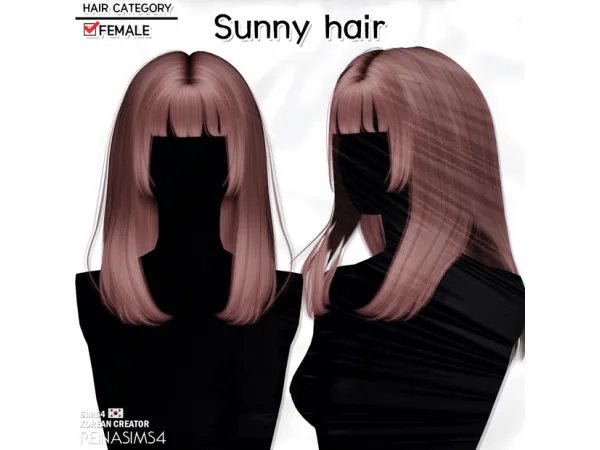 Alpha Sunny hair by Reina Sims4 - The Sims 4 Custom Content