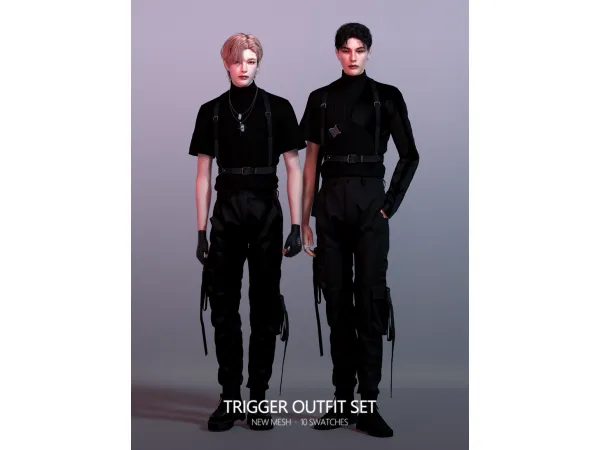 Alpha Trigger Outfit Set - The Sims 4 Custom Content