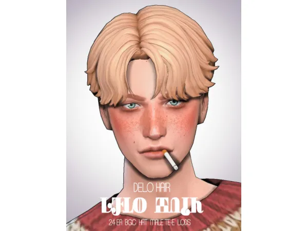 Maxis Match [JNY] DELO HAIR - The Sims 4 Custom Content