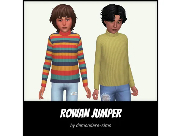 Maxis Match Rowan Jumper for Children by demondare - The Sims 4 Custom Content