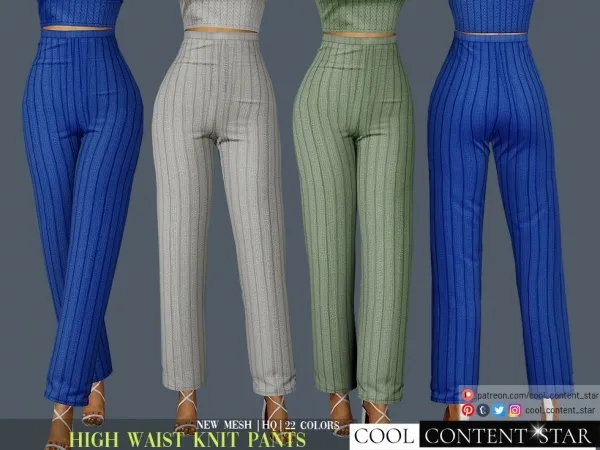 Alpha HIGH WAIST KNIT PANTS cool_content_star - The Sims 4 Custom Content