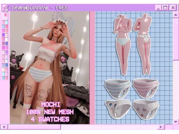 Alpha FREE MOCHI PANTIES by ohmybunnny - The Sims 4 Custom Content