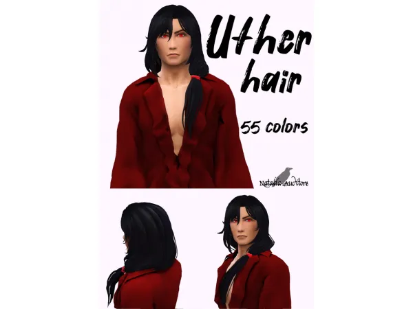 Maxis Match Uther Hair Auditore by Natalia - The Sims 4 Custom Content