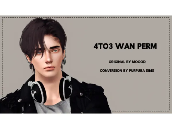 4to3 Wan Perm Hair by Purpura Sims - The Sims 3 Custom Content