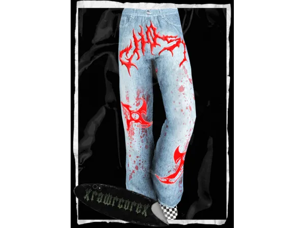 Alpha EMO BOY JEANS by simsfinds - The Sims 4 Custom Content