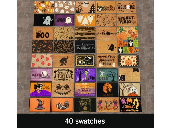 Mix halloween welcome mats - The Sims 4 Custom Content