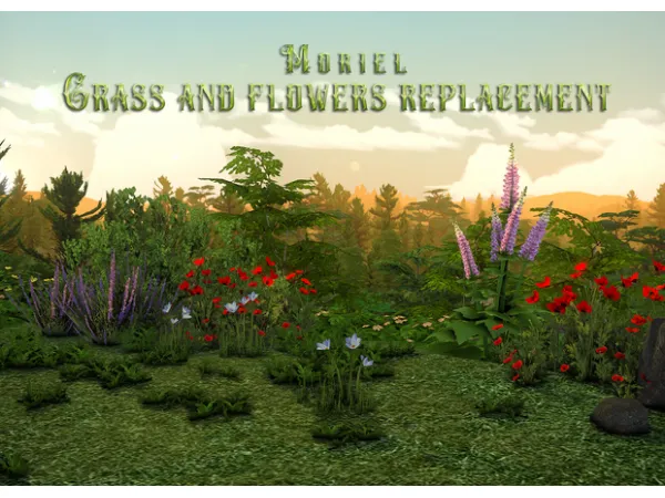 Maxis Match Flowers and grass replacement by Moriel - The Sims 4 Custom Content