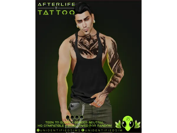 Mix Afterlife Tattoo by unidentifiedsims - The Sims 4 Custom Content