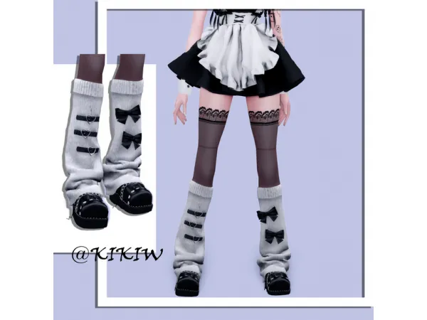 Alpha Y2K Leg Sleeve Bad Sweetheart by KIKIW - The Sims 4 Custom Content