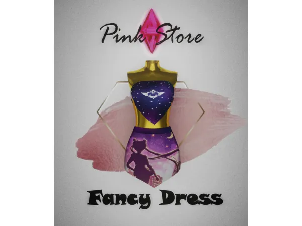 Alpha Fancy Dress by PinkStoreTS4 - The Sims 4 Custom Content
