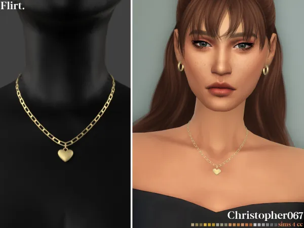 Mix F L I R T necklace earrings - The Sims 4 Custom Content