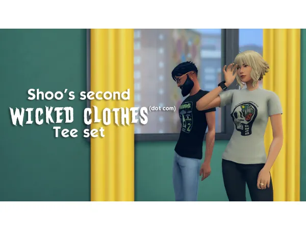 Maxis Match Second Simified Wicked Clothes Tee Set by Shooshed - The Sims 4 Custom Content