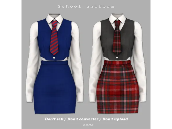 Alpha School uniform by euno sims - The Sims 4 Custom Content