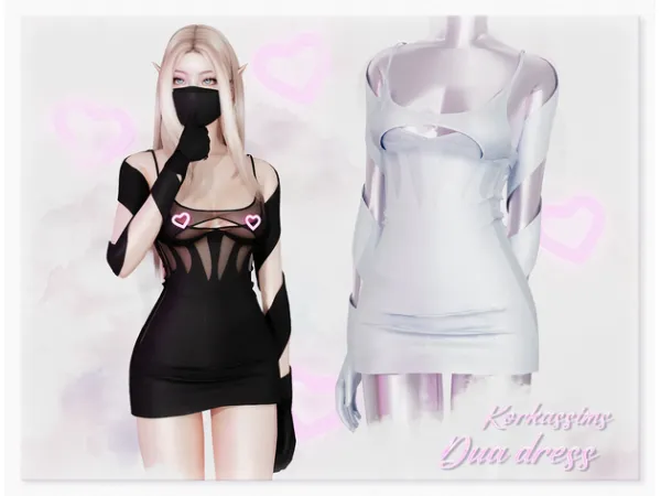 Alpha Dua Dress by simsfinds - The Sims 4 Custom Content
