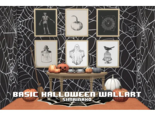 Alpha BASIC HALLOWEEN WALLART - The Sims 4 Custom Content