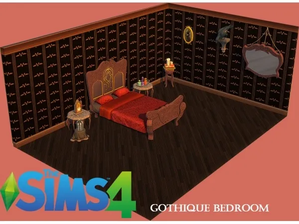 Maxis Match CONVERSION GOTHIQUE BEDROOM by xSavannahx987 - The Sims 4 Custom Content