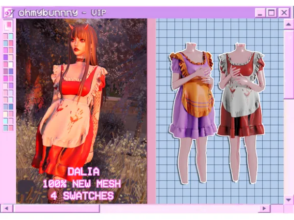 Alpha VIP DALIA MAID DRESS - The Sims 4 Custom Content