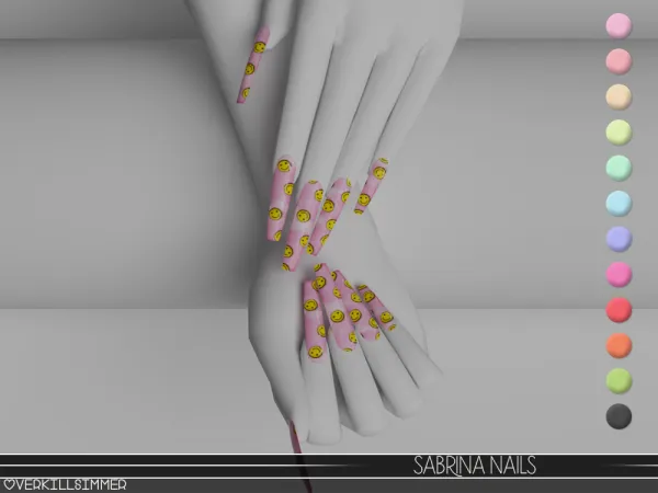 Alpha Sabrina nails by overkillsimmer - The Sims 4 Custom Content