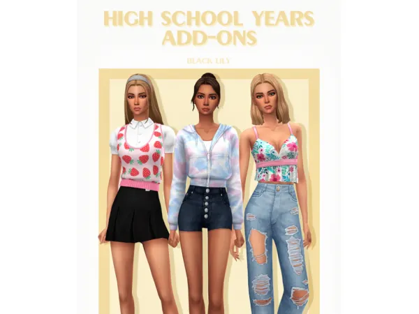 Maxis Match High School Years Add Ons by Black Lily - The Sims 4 Custom Content