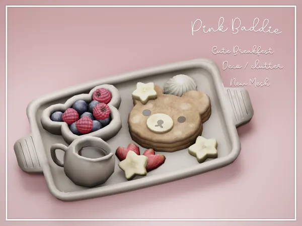 Mix Cute Breakfest by pinkbaddie - The Sims 4 Custom Content