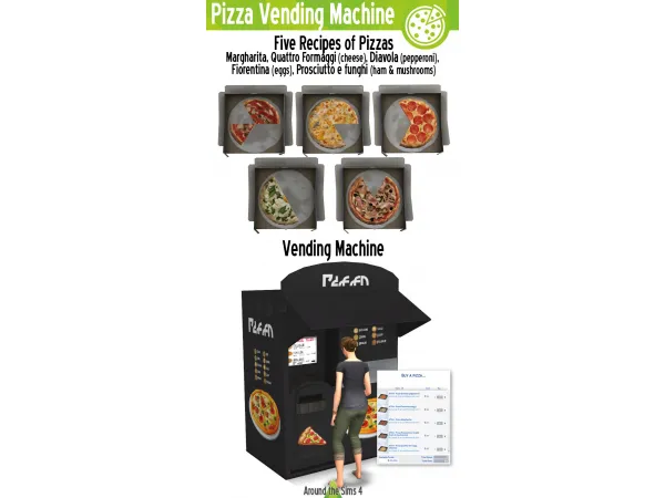 Maxis Match Around Pizzas Pizza vending machine - The Sims 4 Custom Content