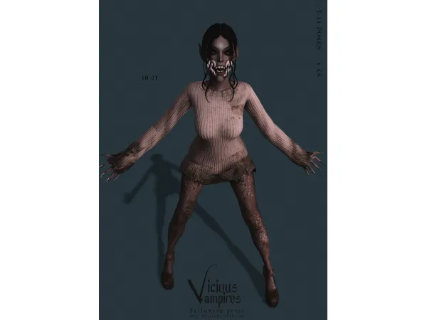 Mix Halloween poses Vicious Vampires Pose Pack CAS by helgatisha - The Sims 4 Custom Content