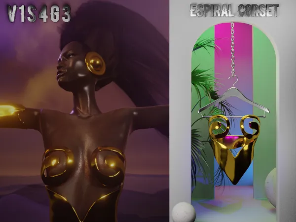 Alpha ESPIRAL CORSET - The Sims 4 Custom Content
