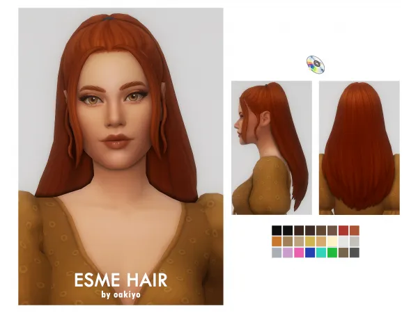Maxis Match Esme Hair by oakiyo - The Sims 4 Custom Content