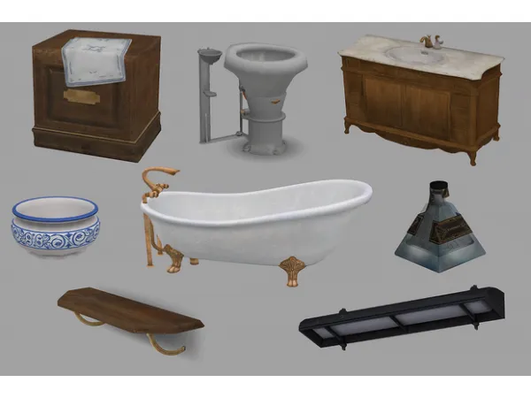Alpha Dishonored Bathroom set by Moriel - The Sims 4 Custom Content