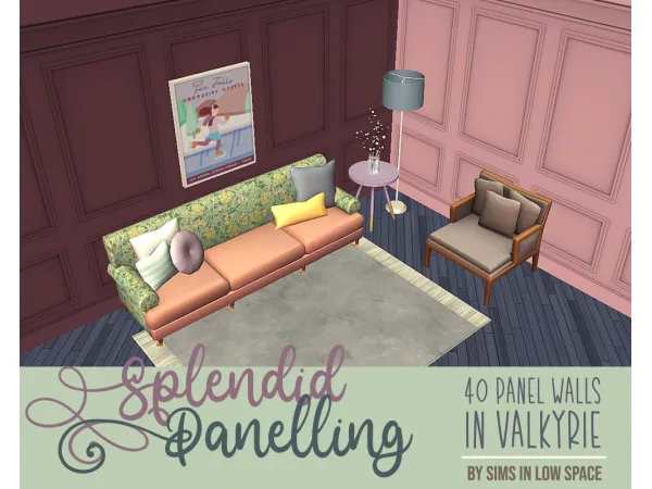 SPLENDID PANELLING PEACEMAKERS PANEL WALLS IN VALKYRIE - The Sims 2 Custom Content