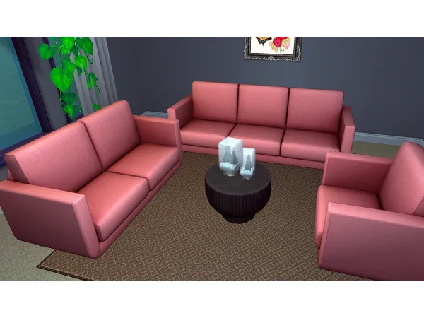 PHOEBE SOFA SET SOFA LOVESEAT ARMCHAIR - The Sims 2 Custom Content