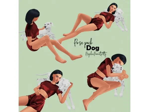 Alpha POSES DOG by PsychicPeanutKitty - The Sims 4 Custom Content