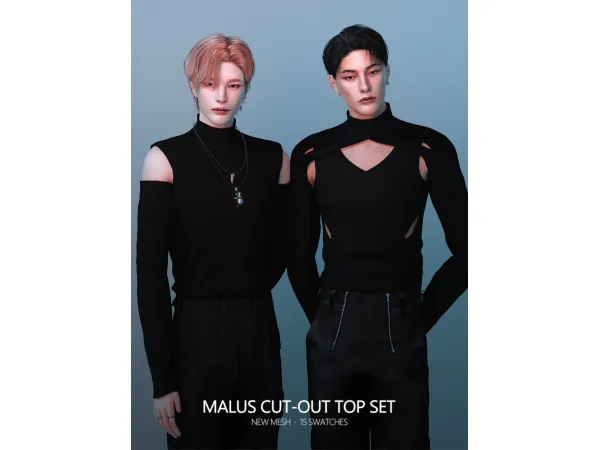 Alpha Malus Cut out Top Set by rona_sims - The Sims 4 Custom Content