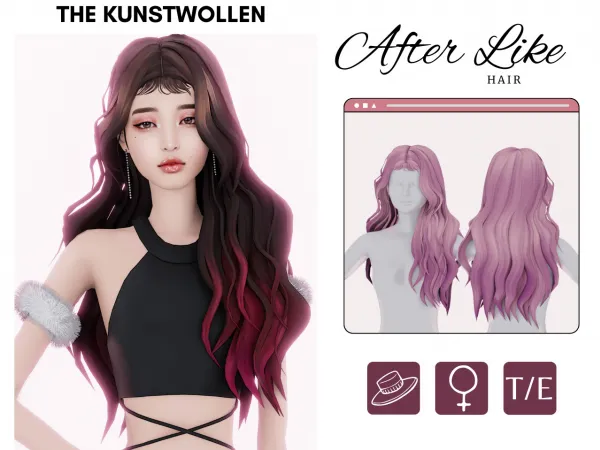 Maxis Match [THE_KUNSTWOLLEN] After Like female hair - The Sims 4 Custom Content
