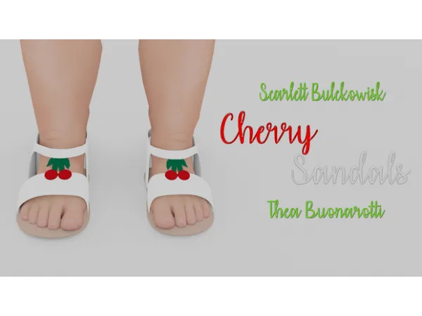 Alpha Cherry Sandals by Scarlett Bulckowisk - The Sims 4 Custom Content