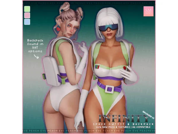 PEACH | Infinity ~ Space Outfit Backpack by SM Sims