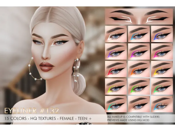 Alpha ] EYELINER 132 by JH - The Sims 4 Custom Content
