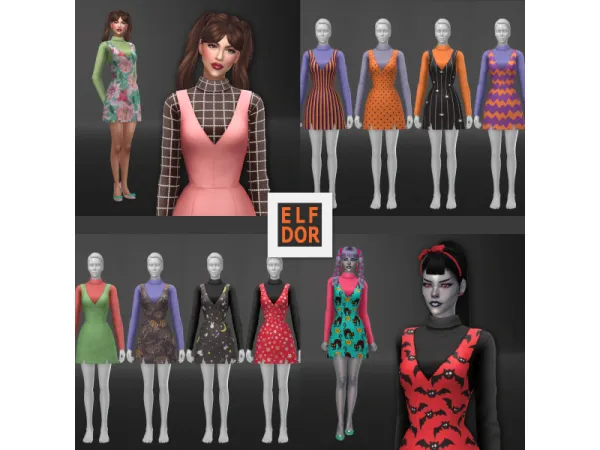 Maxis Match Autumn Dress Halloween edition - The Sims 4 Custom Content