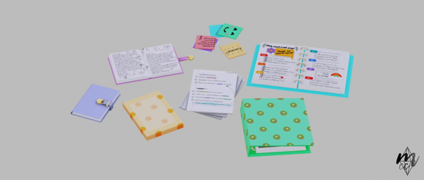 Simbishy Cute Stationery Set Part 1 by simsfinds - The Sims 3 Custom Content