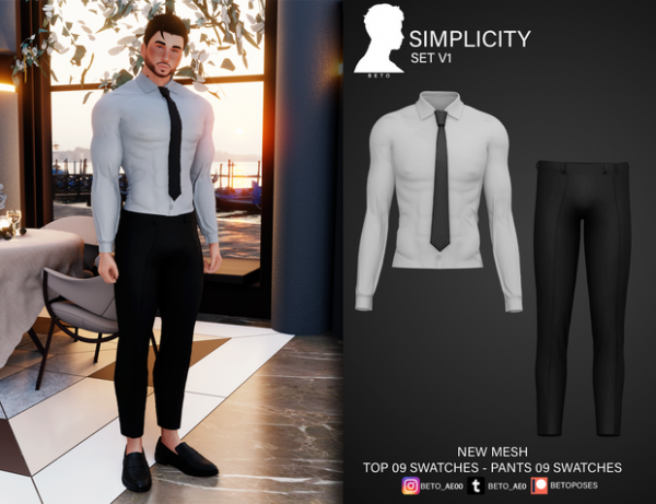 Alpha Simplicity Set V1 by simsfinds - The Sims 4 Custom Content