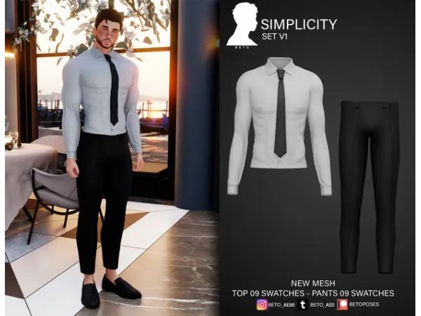 Alpha Simplicity Set V1 by Beto - The Sims 4 Custom Content