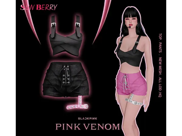 Alpha BLACKPINK LISA Pink Venom by SUNBERRY - The Sims 4 Custom Content