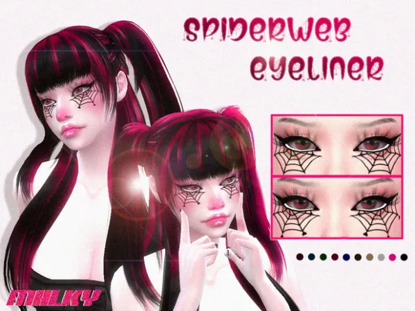 Alpha Spiderweb Eyeliner by Miilky - The Sims 4 Custom Content