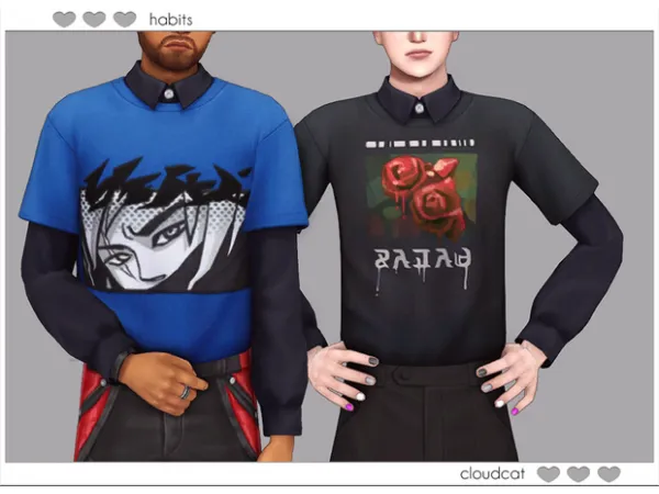 Maxis Match Habits Top by cloudcat - The Sims 4 Custom Content