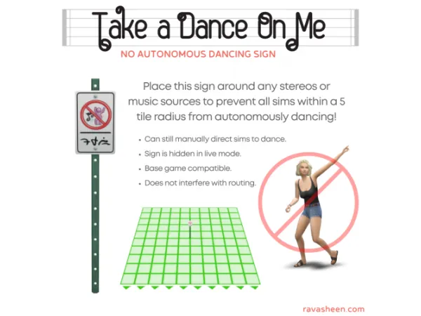 Maxis Match Take a Dance On Me No Autonomous Dancing - The Sims 4 Custom Content