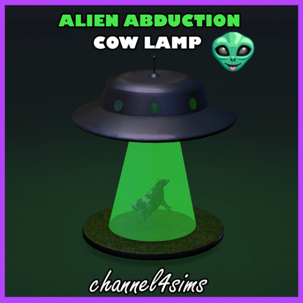 Maxis Match Alien Abduction Cow Lamp by simsfinds - The Sims 4 Custom Content