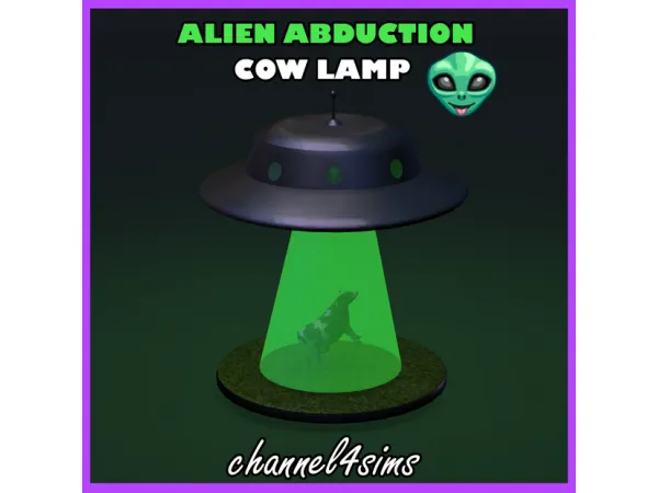 Maxis Match Alien Abduction Cow Lamp by channel4sims - The Sims 4 Custom Content